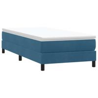 Boxspring zonder matras fluweel donkerblauw 100x220 cm - thumbnail