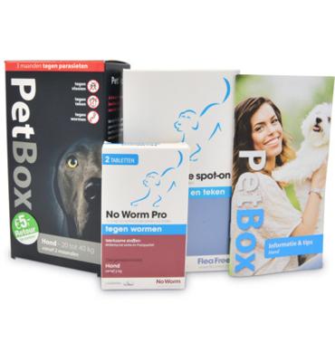 PetBox hond tegen vlooien, teken, wormen Hond - 20 tot 40 kg PetBox hond tegen vlooien, teken, wormen Hond - 20 tot 40 kg