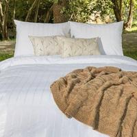 Dommelin Dommelin Dekbedovertrek Ajour Stripes Percal 200TC Wit 240x200/220 cm - thumbnail