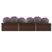 Plantenbak verhoogd 480x80x77 cm gegalvaniseerd staal bruin - thumbnail