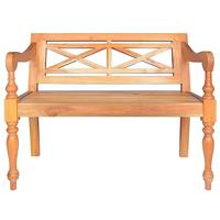 Bank Batavia 98 cm massief mahoniehout lichtbruin - thumbnail