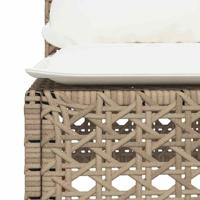 9-delige Loungeset met kussens poly rattan beige - thumbnail