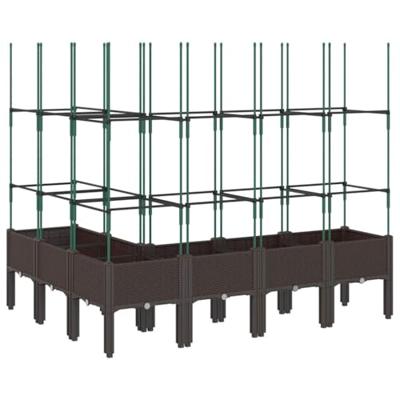 Plantenbak met latwerk 160x120x142,5 cm polypropeen bruin Plantenbak met latwerk 160x120x142,5 cm polypropeen bruin