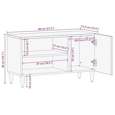 Tv-meubel 80x31,5x46 cm massief mangohout