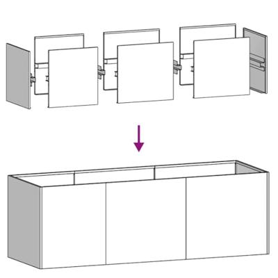 Plantenbak 120x40x40 cm koudgewalst staal zwart