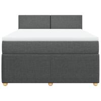 Boxspring met matras stof donkergrijs 160x200 cm - thumbnail