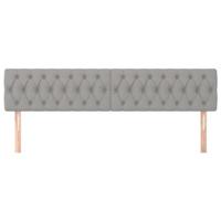 Hoofdborden 2 st 100x7x78/88 cm stof lichtgrijs - thumbnail