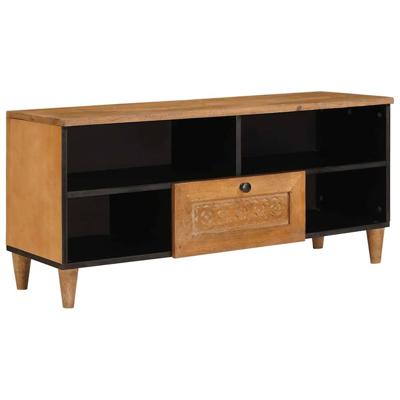 TV-kast met lade Lichtbruin 105 x 33 x 46 cm massief mangohout