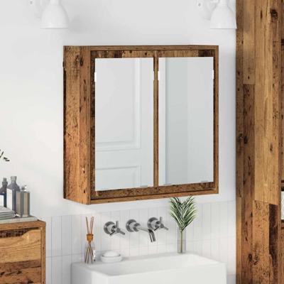 Badkamer spiegelkast Oud Hout 60 x 20 x 60 cm Bewerkt hout