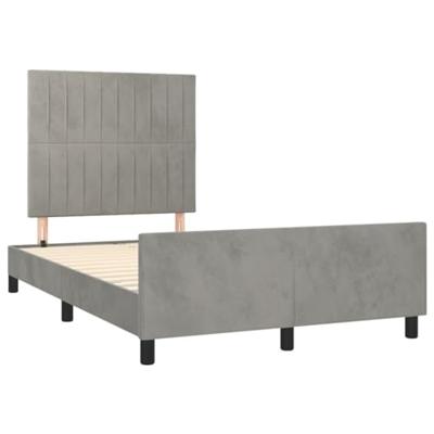 Bedframe zonder matras 120x190 cm fluweel lichtgrijs