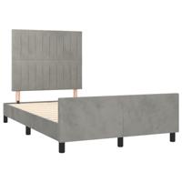 Bedframe zonder matras 120x190 cm fluweel lichtgrijs - thumbnail