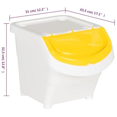 VidaXL Afvalbakken met deksels stapelbaar 3 st pp 78 l wit