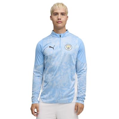 PUMA Manchester City Trainingstrui 1/4-Zip 2025-2026 Lichtblauw Wit PUMA Manchester City Trainingstrui 1/4-Zip 2025-2026 Lichtblauw Wit