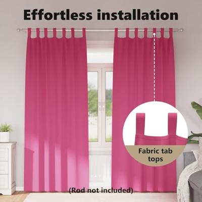 VidaXL Zwart-out gordijnen met ringen 2 pcs felroze 260 x 140 cm