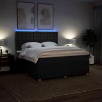 Boxspring met matras stof zwart 180x200 cm - thumbnail
