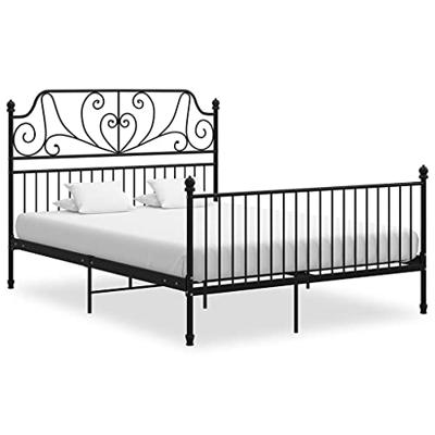 Bedframe metaal zwart 140x200 cm Bedframe metaal zwart 140x200 cm