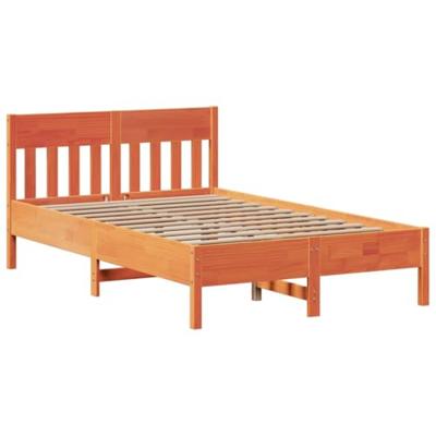 Bedframe zonder matras massief grenenhout wasbruin 135x190 cm