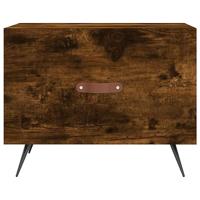 Salontafels 2 st 50x50x40 cm bewerkt hout gerookt eikenkleurig - thumbnail