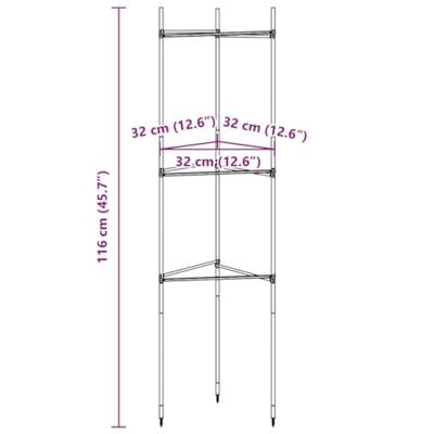 VidaXL Tomatenkooien 6 st 116 cm staal en polypropeen VidaXL Tomatenkooien 6 st 116 cm staal en polypropeen