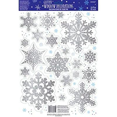 Raamdecoratie sneeuwvlokken glitter Raamdecoratie sneeuwvlokken glitter