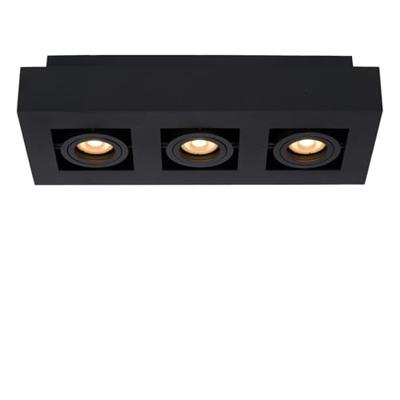 Lucide XIRAX - Plafondspot - LED Dim to warm - GU10 - 3x5W 2200K/3000K - Zwart