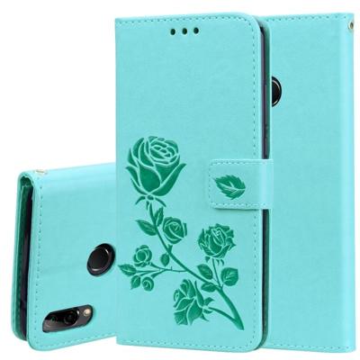 Rose reliëf horizontale Flip PU lederen draagtas voor Huawei Y9 (2019) met houder & kaartsleuven & portemonnee (groen)