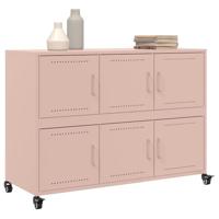 Dressoir 100,5x39x72 cm staal roze - thumbnail