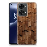 Bumper Hoesje voor OnePlus Nord 2T Wooden Cubes - thumbnail