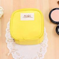 AIQI multi-functionele natte herbruikbare tas menstruele pad sanitaire pads make-up tassen make-up tool organisator tas (geel) - thumbnail