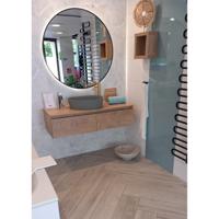 Arcqua Rocker waskom - 50x37x13cm - opbouw - rechts - organisch - cast marble groen mat WAS399111 - thumbnail