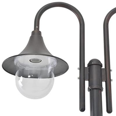 Paalverlichting tuin E27 220 cm aluminium brons 2-delig Paalverlichting tuin E27 220 cm aluminium brons 2-delig