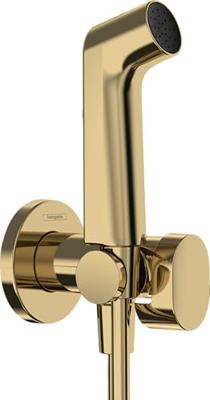 Hansgrohe bidethanddouche 1jet EcoSmart voor warm water met douchehouder en doucheslang 125 cm, Polished Gold-Optic