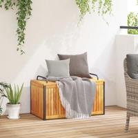 Kussenbox 85x45x45/53 cm massief acaciahout en staal - thumbnail