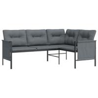 2-delige Loungeset staal antracietkleurig - thumbnail