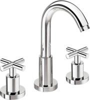 Wastafelmengkraan 3-gats Sapho Axia 2-knop Uitloop Gebogen 17.3 cm Chroom Sapho - thumbnail