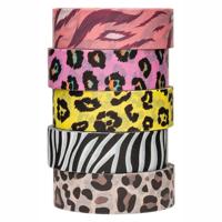 Colorations - washi tape dieren patronen 5 rollen, 5mtr. - thumbnail