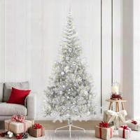 VidaXL Kunstmatig voorverlicht kerstboom met 300 led zilver 240 cm pet - thumbnail