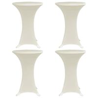 VidaXL Statafelhoes 4 st stretch ø60 cm crème - thumbnail