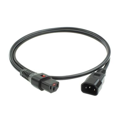 ACT AK5328 Netsnoer C13 IEC-Lock/C14 | Zwart | 2 meter | PC1021 | 5-Pack