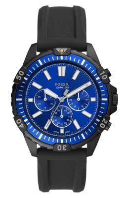 Fossil heren Garrett chronograaf zwart siliconen horloge FS5695 Fossil heren Garrett chronograaf zwart siliconen horloge FS5695