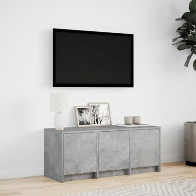 Tv-meubel met LED 97x34x40 cm bewerkt hout betongrijs
