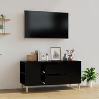Tv-meubel 102x44,5x50 cm bewerkt hout zwart - thumbnail