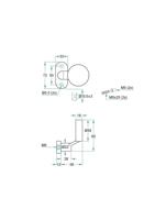 Knop vlak gekropt ovaal rozet rvs mat excl. stift - thumbnail