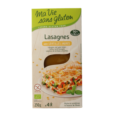 Lasagnebladen van gele linzen glutenvrij bio 250 Gram