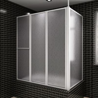 VidaXL Badwand l-vormig 4 panelen inklapbaar 70x120x137 cm