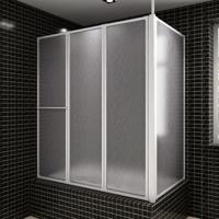 VidaXL Badwand l-vormig 4 panelen inklapbaar 70x120x137 cm - thumbnail