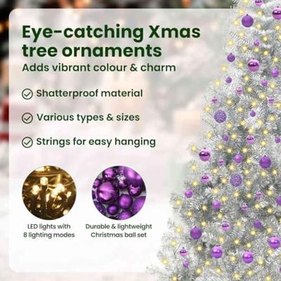 VidaXL Kunstmatig voorverlicht kerstboom met 300 led zilver 210 cm pet