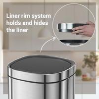 Afvalbak Desq Touch 30 liter RVS zilver - thumbnail