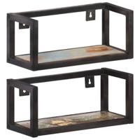 VidaXL Wandschappen 2 st 40 cm massief gerecycled hout - thumbnail