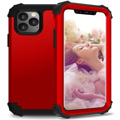 Voor iPhone 11 Pro PC + siliconen driedelige anti-drop mobiele telefoon bescherming Bback cover (rood)